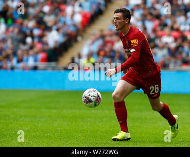 Londres, Royaume-Uni. Le 04 août, 2019. Londres, Angleterre. 04 AOÛT : le centre de Liverpool, Andrew Robertson lors de la FA Community Shield entre Liverpool et Manchester City au stade de Wembley sur août 04, 2019 à Londres, en Angleterre. Action Crédit : Foto Sport/Alamy Live News Banque D'Images