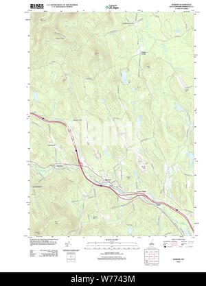 Carte TOPO USGS New Hampshire NH Warner 20120608 Restauration TM Banque D'Images