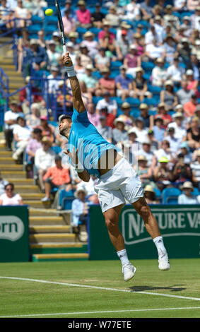 Fernando Verdasco (Esp) jouer sur le court central à la nature internationale de la vallée, le Devonshire Park, Eastbourne, Royaume-Uni 27 Juin 2019 Banque D'Images