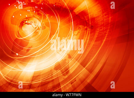 La connectivité globale et croissante du monde des affaires à travers le monde, de nouvelles technologie concept Banque D'Images