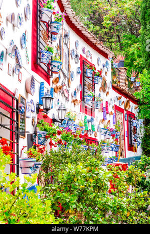 L'Andalousie, espagne. Décorées de fleurs gypsy house dans le Sacromonte, ville maure de Grenade. Banque D'Images