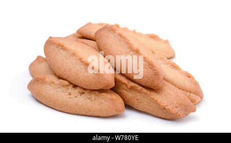 Une pile de biscuits au gingembre isolé sur fond blanc Banque D'Images