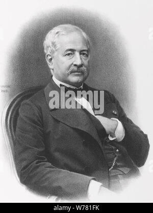 FERDINAND de Lesseps (1805-1894) diplomate français et développeur du Canal de Suez Banque D'Images