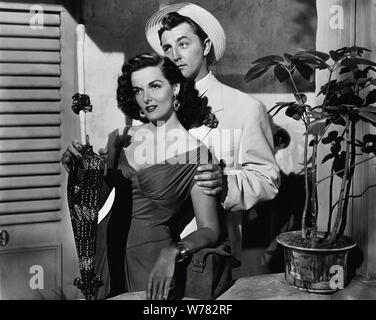 JANE RUSSELL, Robert Mitchum, MACAO, 1942 Banque D'Images