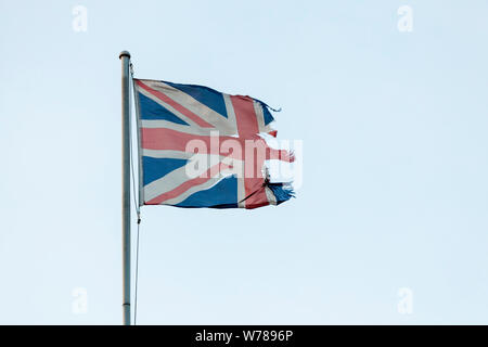 Déchiré déchiré ou Union Jack Flag, UK Banque D'Images