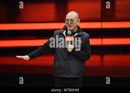 Acteur martial chinois Jet Li, également connu sous le nom de Li Lianjie, assiste à l'ouverture de jeu leur film ''Gong Shou Dao'' (l'art d'attaque et de défense) dans Banque D'Images