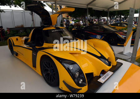 Un changement radical de la voiture de sport fabricant et radical Sportscars est constructeur de l'afficheur pendant la deuxième Gold Coast Motor Festival à Hong Kong Banque D'Images