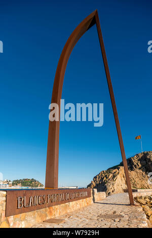 PORTAL DE COSTA BRAVA (©NON TROUVÉ) PUNTA SA PALOMERA ROCK BLANES COSTA BRAVA Gérone Catalogne Espagne Banque D'Images