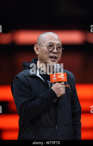 Acteur martial chinois Jet Li, également connu sous le nom de Li Lianjie, assiste à l'ouverture de jeu leur film ''Gong Shou Dao'' (l'art d'attaque et de défense) dans Banque D'Images