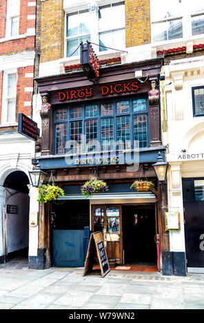 Dirty Dicks Pub près de la gare de Liverpool Street, London, UK Banque D'Images