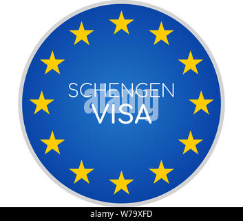 Visa Schengen icône symbole abstrait création 3D-illustration Banque D'Images