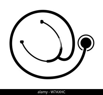 Icône stéthoscope dans un style plat isolé sur fond. Stéthoscope page icône Symbole pour votre conception de site web. Illustration de Vecteur