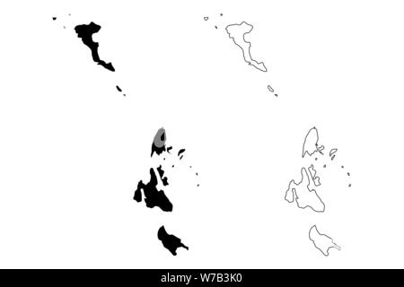 La région des îles Ioniennes (Grèce, République Hellénique, Hellas) map vector illustration, croquis gribouillis d'îles ioniennes site Illustration de Vecteur