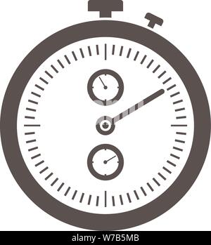 Noir et blanc plat simple icône chronomètre vector illustration Illustration de Vecteur