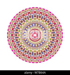 Motif circulaire en pierre colorée ronde mandala - résumé d'ornement géométrique de l'élément vecteur conception ouvragée Illustration de Vecteur