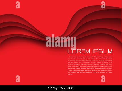 Résumé courbe rouge double emploi avec espace pour placer du texte moderne design futuristic background vector illustration. Illustration de Vecteur