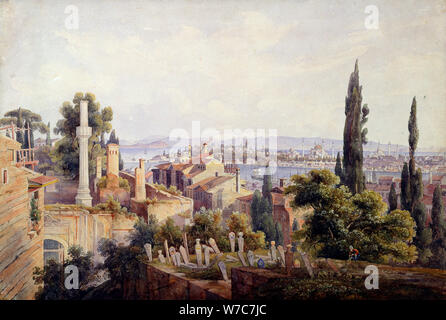 'Vue de Constantinople et la corne d', 1835. Artiste : Johann Jakob Wolfensberger Banque D'Images