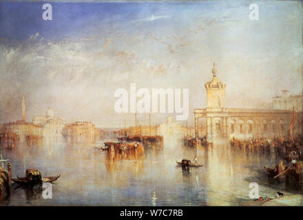 "La Dogana, San Giorgio, Citella, depuis les marches de l'Europe', Venise, 1842. Artiste : JMW Turner Banque D'Images