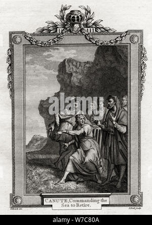 'Canut, commandant la mer pour prendre leur retraite", 11e siècle, (1777). Artiste : L Hall Banque D'Images