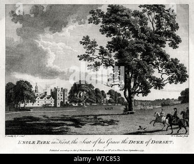 'Knole Park dans le Kent, le siège de Sa Grâce le duc de Dorset', 1775. Artiste : Michael Angelo Rooker Banque D'Images