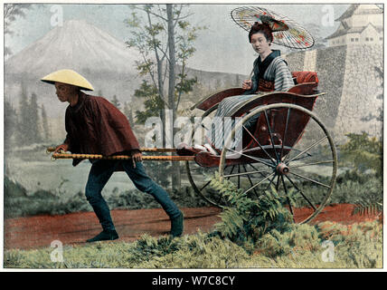 'Rickshaw, Transport du Japon', c1890. Artiste : Charles Gillot Banque D'Images