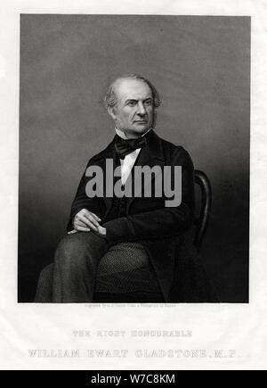 William Ewart Gladstone MP, Premier Ministre libéral britannique, 1880.Artiste : DJ Pound Banque D'Images