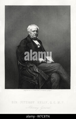 Sir Fitzroy Kelly, juge anglais, c1880. Artiste : DJ Pound Banque D'Images