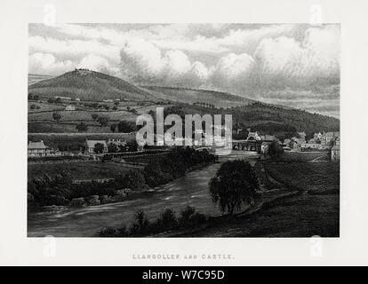 Llangollen et château, Denbighshire, nord du Pays de Galles, 1896. Artiste : Inconnu Banque D'Images