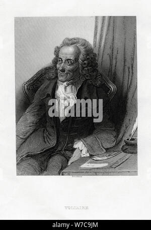Voltaire, écrivain français des lumières, essayiste, philosophe et déiste, 1884. Artiste : Bosselman Banque D'Images