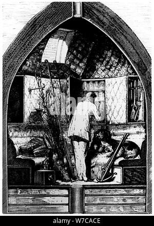 À partir de l'illustration de la Terre a la lune de Jules Verne, 1865. Artiste : Inconnu Banque D'Images