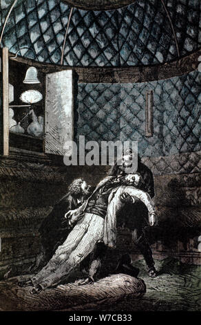 À partir de l'illustration de la Terre a la lune de Jules Verne, 1865. Artiste : Inconnu Banque D'Images