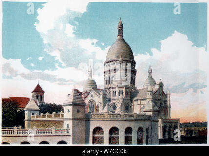 Basilique du Sacré-Cœur, Paris, c1900. Artiste : Inconnu Banque D'Images