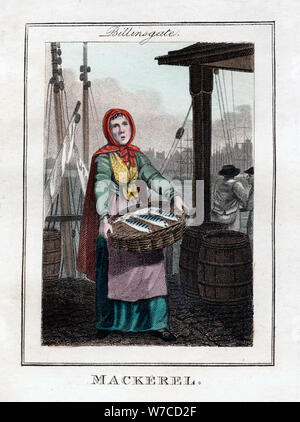 Ackerel «', Billingsgate, Londres, 1805. Artiste : Inconnu Banque D'Images