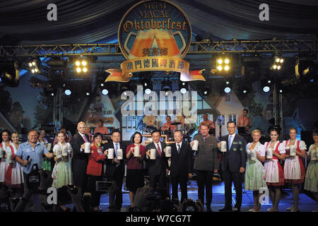 Vue de la fête de la bière Oktoberfest Macao détenues par MGM Grand en coopération avec le consulat général de la République fédérale d'Allemagne à Hong Kon Banque D'Images