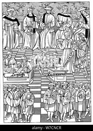 Assemblée générale de la Prévôté des marchands de Paris, 1528. Artiste : Inconnu Banque D'Images