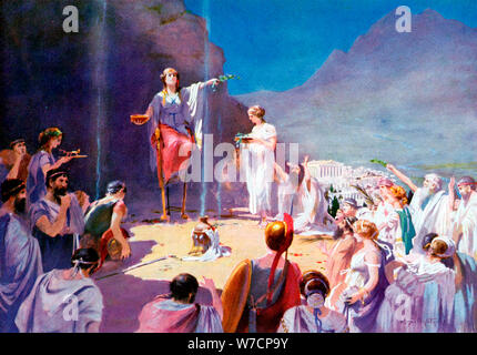 "Consultation de l'oracle de Delphes', 19e siècle. Artiste : Inconnu Banque D'Images