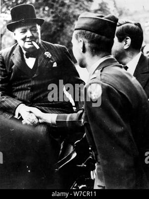Winston Churchill, homme d'État britannique, la seconde guerre mondiale, 1939-1945. Artiste : Inconnu Banque D'Images