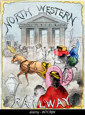 Londres terminus de la London and North Western Railway, Euston, Londres, c1860. Artiste : Inconnu Banque D'Images