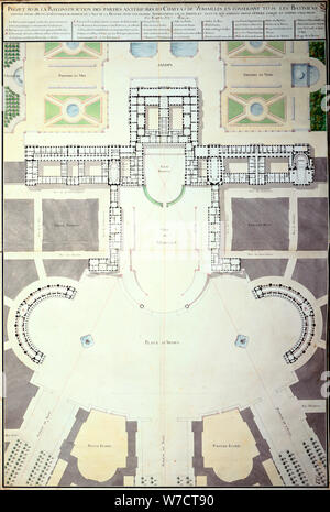 Les plans pour la transformation de Versailles, France, 1780. Artiste : Inconnu Banque D'Images