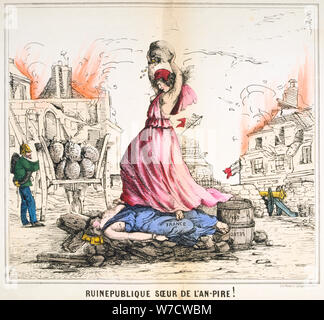 'Ruinepublique soeur de l'An-pire !', 1871. Artiste : Anon Banque D'Images