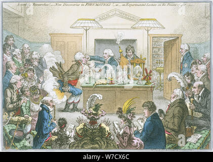 Conférence chimique, 1802. Artiste : James Gillray Banque D'Images