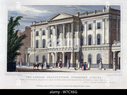 L 'Institution de Londres, Finsbury Circus', Londres, 1827. Artiste : William Deeble Banque D'Images