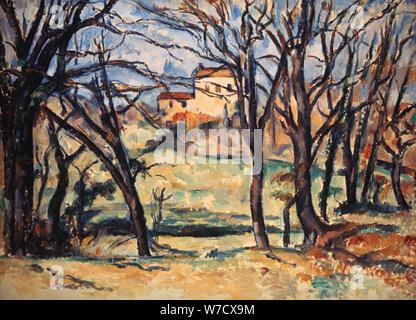 Maison derrière des arbres sur la route de Tholonet', c1885. Artiste : Paul Cezanne Banque D'Images