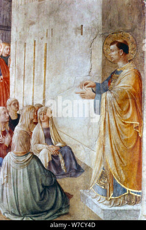 'St Stephen prédication" (détail), milieu du xve siècle. Artiste : Fra Angelico Banque D'Images