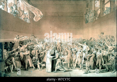 'Tennis serment, le 20 juin 1789', Paris (1791). Artiste : Jacques-Louis David Banque D'Images