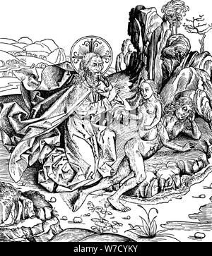 Dieu la création d'Eve de la côte d'Adam, 1493. Artiste : Inconnu Banque D'Images