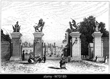 'Entrée de Hampton Court Palace', 1880.Artiste : Robert Taylor Pritchett Banque D'Images