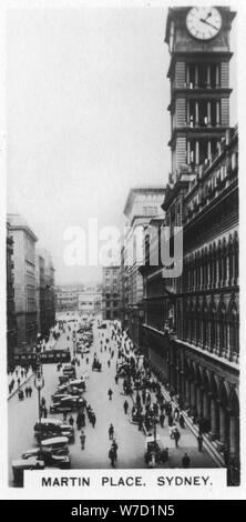 Martin Place, Sydney, 1928. Artiste : Inconnu Banque D'Images