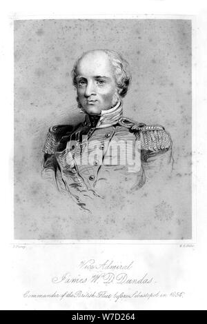 Sir James Whitley Deans Dundas (1785-1862), amiral britannique, 1855.Artiste : W H Gibbs Banque D'Images