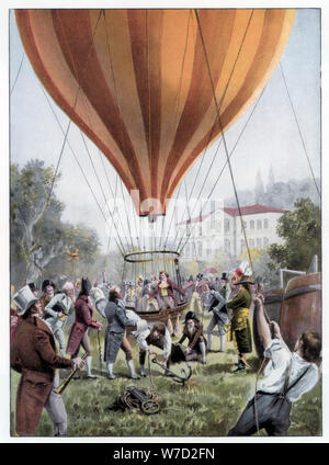 Louis Joseph Gay-Lussac's hot air balloon ascent, Paris, septembre 1804 (1900). Artiste : Inconnu Banque D'Images